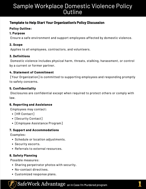 Sample Workplace DV Policy image Sample Workplace DV Policy image